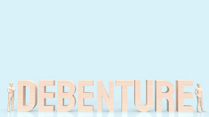 The Debenture and Business man 3d rendering.
