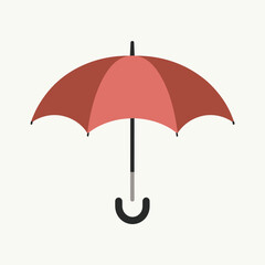 Flat vector realistic umbrella on white background