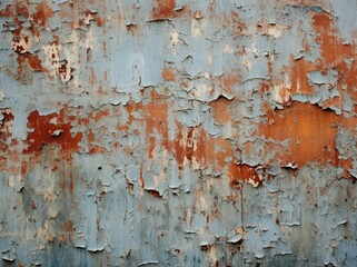 An image of a deteriorating metal surface covered in rust and with paint peeling off.