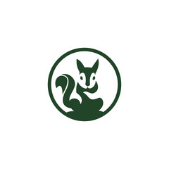 squirrel illutration vector logo