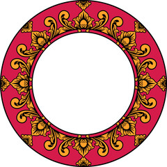 Vintage circle ornament frame vector illustration