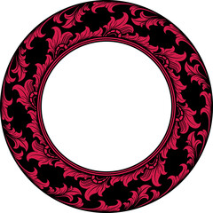 Vintage circle ornament frame vector illustration