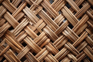 A detailed close-up view showcasing the intricate weaving pattern of a handmade basket.