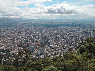 View of Bogota, Colombia from Monserrate, Bogota on a sunny day