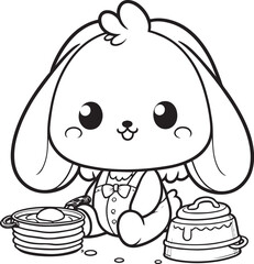 rabbit with cake