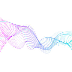 Abstract Gradient Wavy Line Decoration