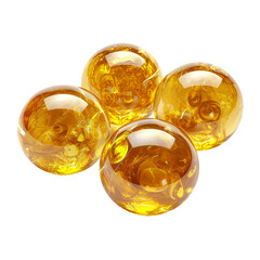 Marbles made of gold, isolated PNG object