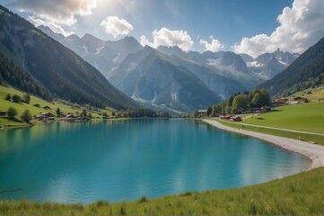 Beautiful view of landscape near Zell Am See in the Kaprun region, Salzburg, Austria