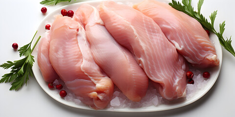 Raw chicken breasts with herb