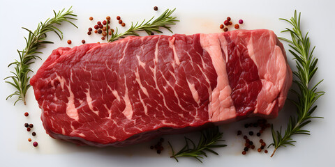 Raw red meat with herbs