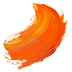Orange color brushstroke, isolated PNG object