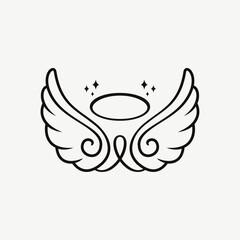 Line Art Angle Wings Logo