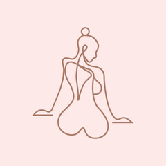 Fototapeta na wymiar Line Art Woman Body Logo