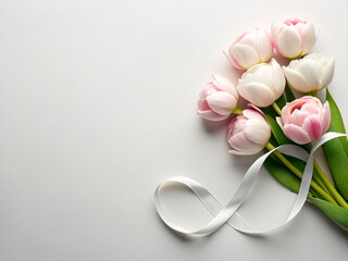 pretty pink and white flowers for valentines day mothers day background