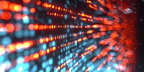 Obraz premium highway path through digital binary towers in city. Concept of big data, machine learning, artificial intelligence, hyper loop, virtual reality, high speed network. 3d render, montion blur speed