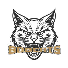 Bobcats Mascot Illustration Clip Art Design Shape. Bobcat Silhouette Icon Vector.