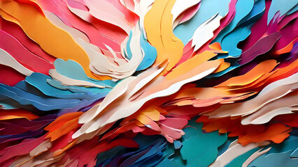 abstract background of multicolored acrylic paint in the form of waves