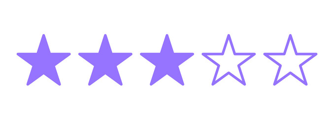 シンプルな紫色の3つ星マーク	
