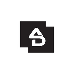 AD Letter Logo Design with Creative Modern Trendy Typography.