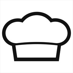 chefs hat flat icon outline in the style of simple vector