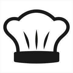 chefs hat flat icon outline in the style of simple vector