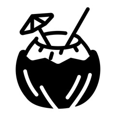 coconut drink Solid icon