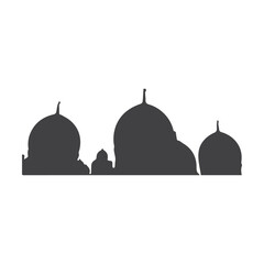 mosque silhouette on clear background, eid ramadan mubarak, ramazan,