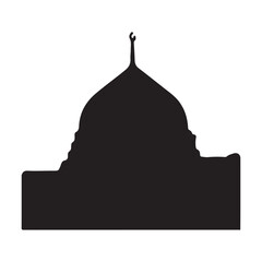 mosque silhouette on clear background, eid ramadan mubarak, ramazan,
