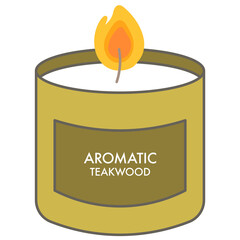 sweet autumn teakwood scented candle aromatic  in glass