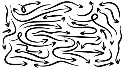 icon arrow collection, hand drawn arrow, doodle marker illustration vector design illustrator template in trendy style