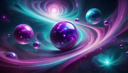 cosmic background with space and planets