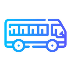 bus Line Gradient Icon