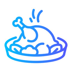 dinner Line Gradient Icon