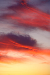 colorful cloudy sky at sunset