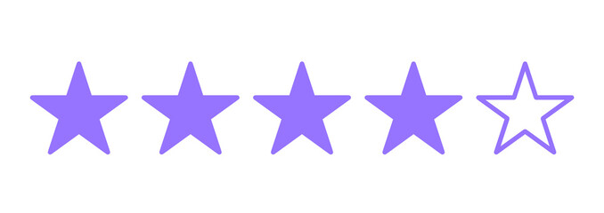 シンプルな紫色の4つ星マーク