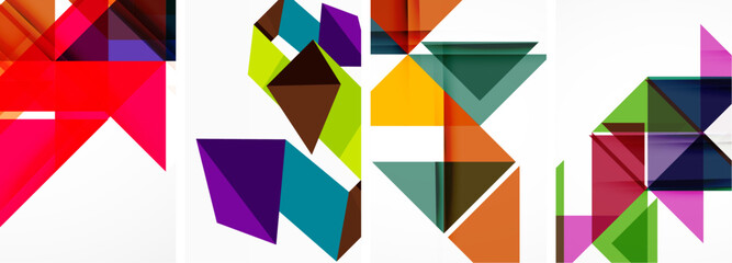 Triangle poster set for wallpaper, business card, cover, poster, banner, brochure, header, website