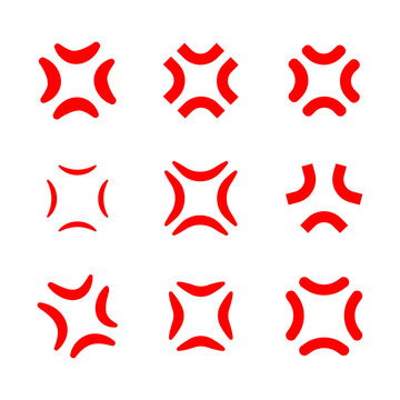 Red anger symbol icon