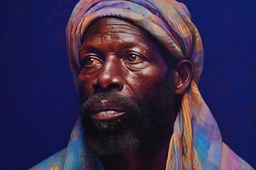 Portrait of an african american man in a turban