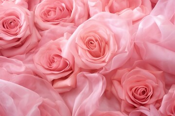 Pink roses as background, valentine's day greeting card