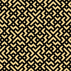 Abstract geometric pattern. A seamless vector background. Gold and black ornament. Graphic modern pattern. Simple lattice graphic design