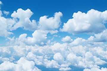 Naklejka na ściany i meble Blue sky background with tiny clouds,