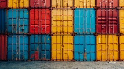 Fototapeta premium Stacked cargo containers 