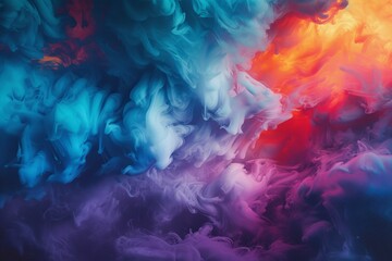 Clouds formations in saturated colors, swirls and billows