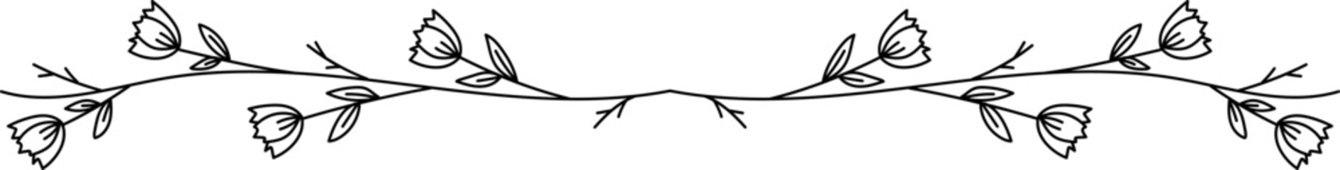 Black Floral Divider