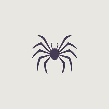 蜘蛛をシンボリックに用いたシンプルなロゴのベクター画像