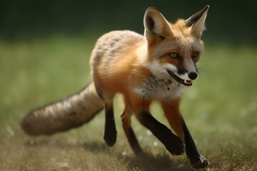Running back fox playing sports. Generative AI