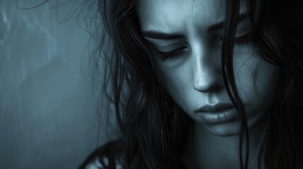 A teenage girl crying in pain as she goes through heroin withdrawal her body wracked with nausea and muscle aches.