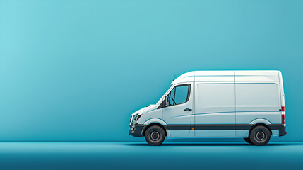 Delivery white van with space for text, generative ai - obrazy, fototapety, plakaty
