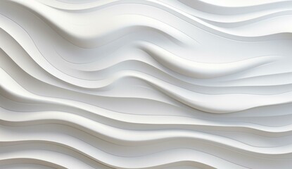 3d rendering of a white wall with wavy lines. Generative AI.