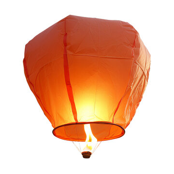 Sky lantern, isolated PNG object